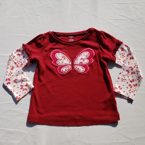Gymboree Shirt Size 3T Butterfly Girl Vtg Floral - Picture 1 of 6